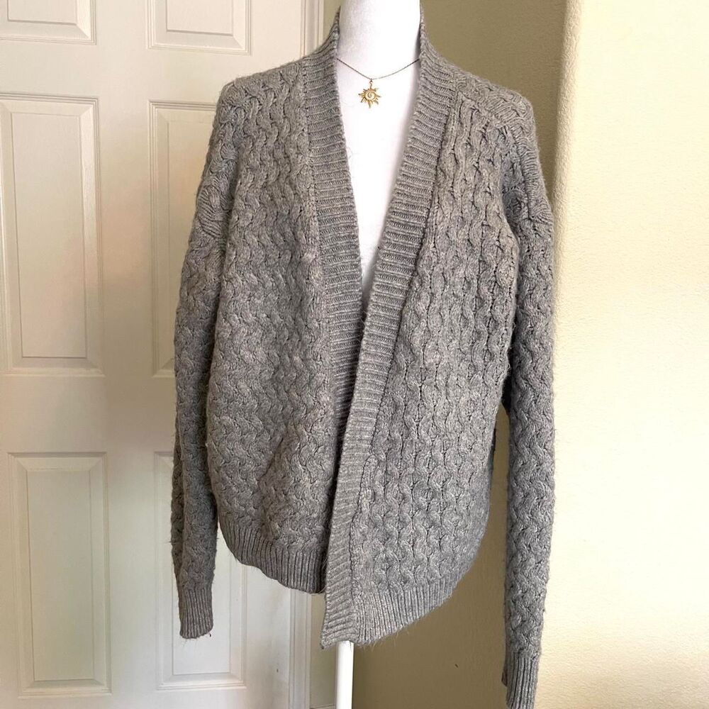World Market Gray Chunky Knit Cardigan